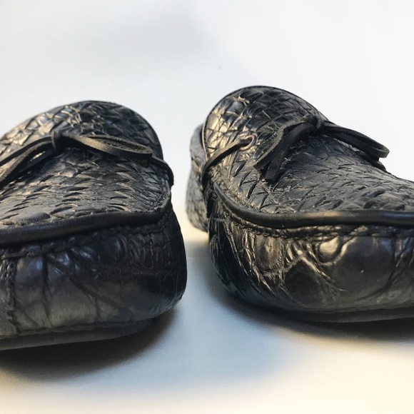 BOTTEGA VENETA BLACK CROCODILE LEATHER MOCCASINS MEN\'S US SIZE 9; EU 42; UK 8 main image 8